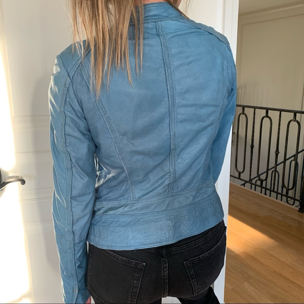 Blue Genuine Leather Jacket